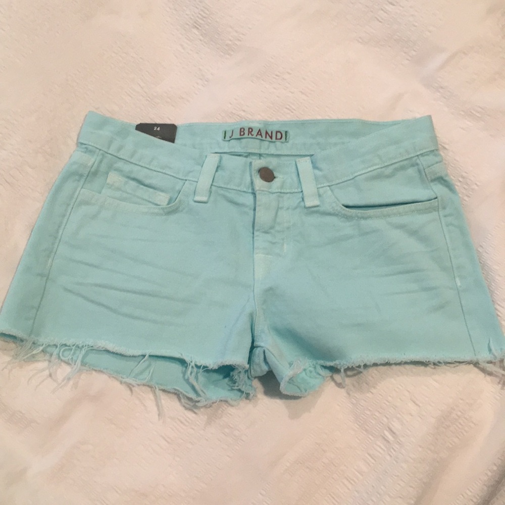 J Brand jeans cutout shorts size 24 in aqua blue